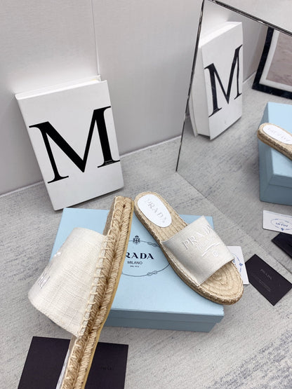 Prada 2026 Slippers Canvas Rope Sole 731171