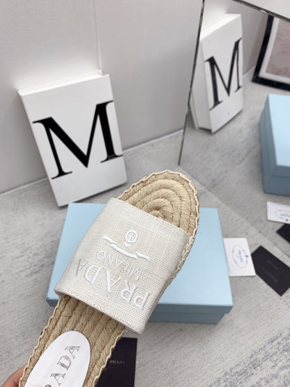 Prada 2026 Slippers Canvas Rope Sole 731171