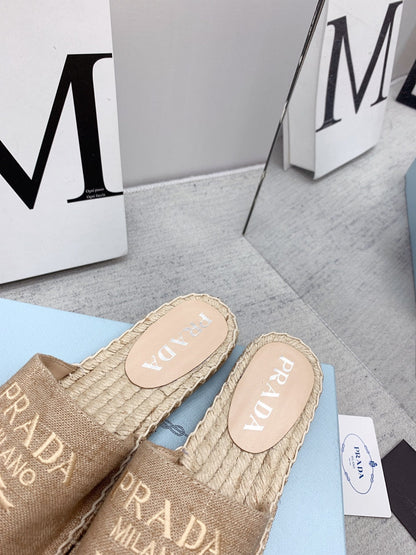 Prada 2026 Slippers Canvas Rope Sole 731171