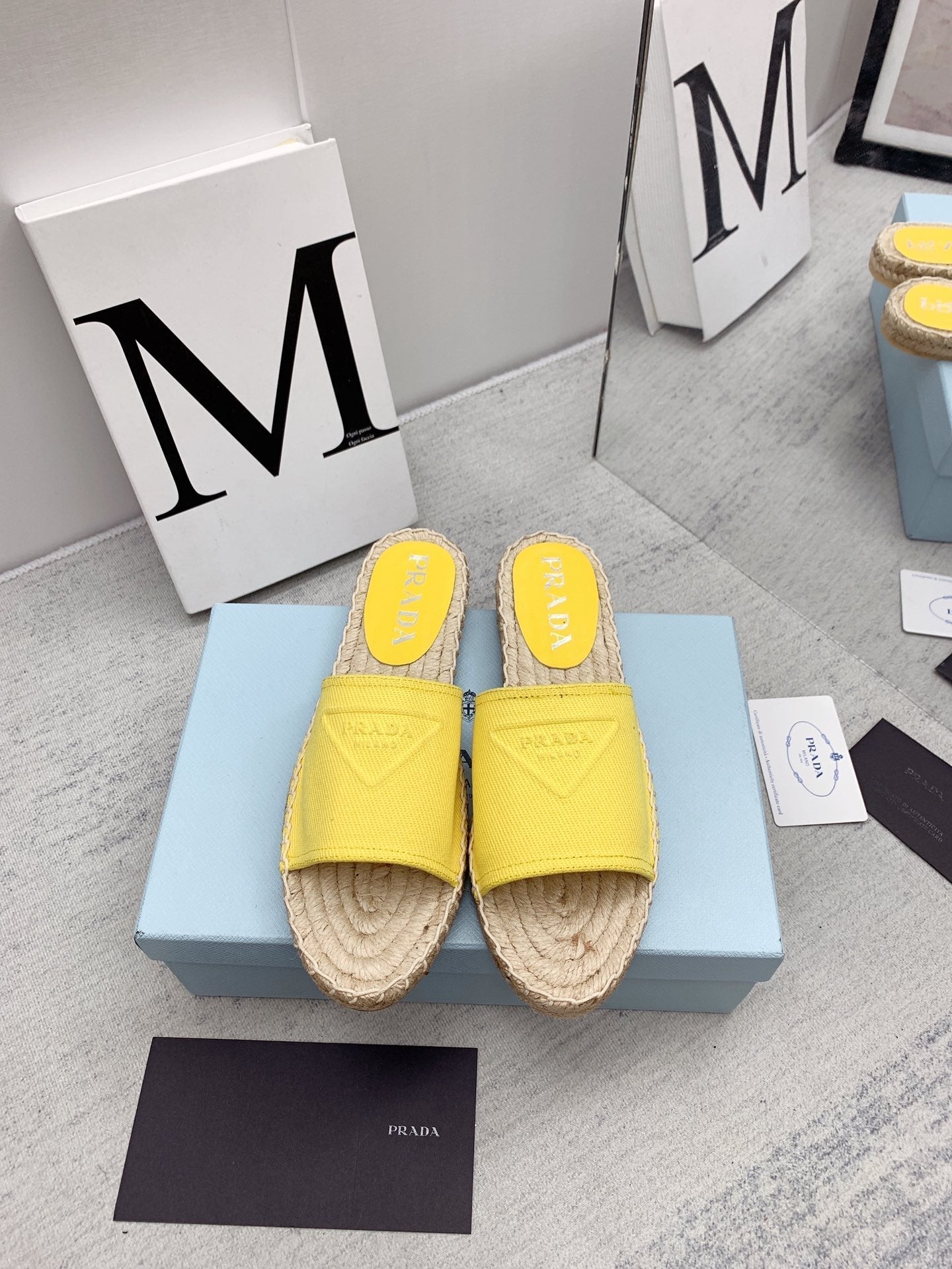 Prada 2026 Slippers Twill Fabric Rope Sole 731179