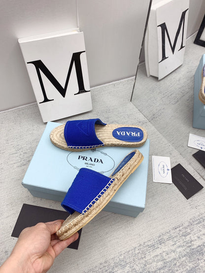 Prada 2026 Slippers Twill Fabric Rope Sole 731179