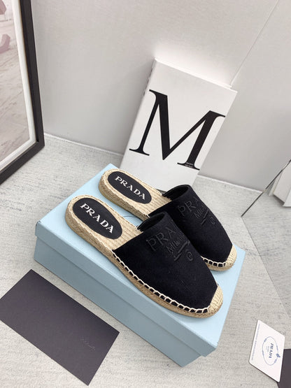 Prada 2026 Mules Canvas Rope Sole 731188
