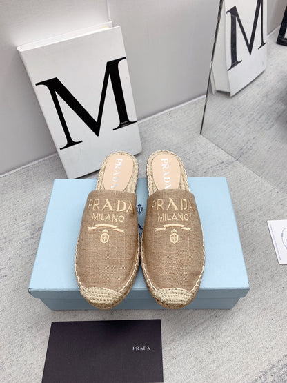 Prada 2026 Mules Canvas Rope Sole 731188