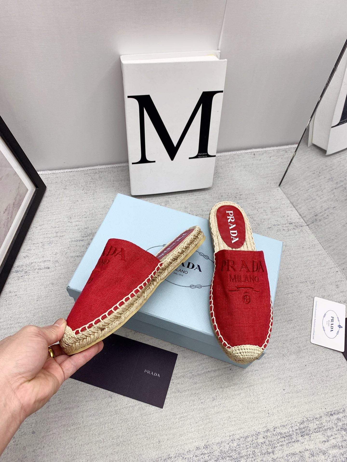 Prada 2026 Mules Canvas Rope Sole 731188