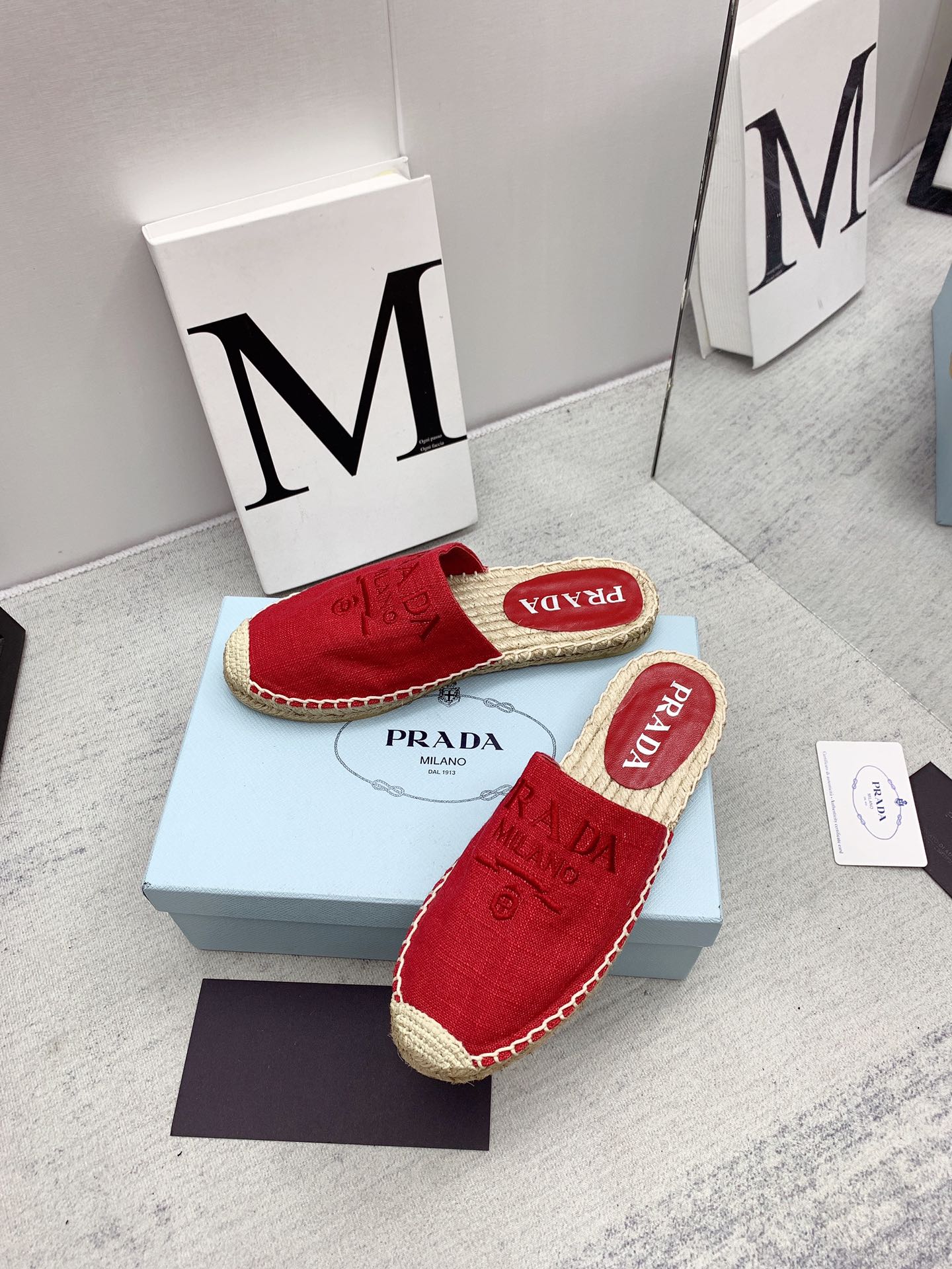 Prada 2026 Mules Canvas Rope Sole 731188