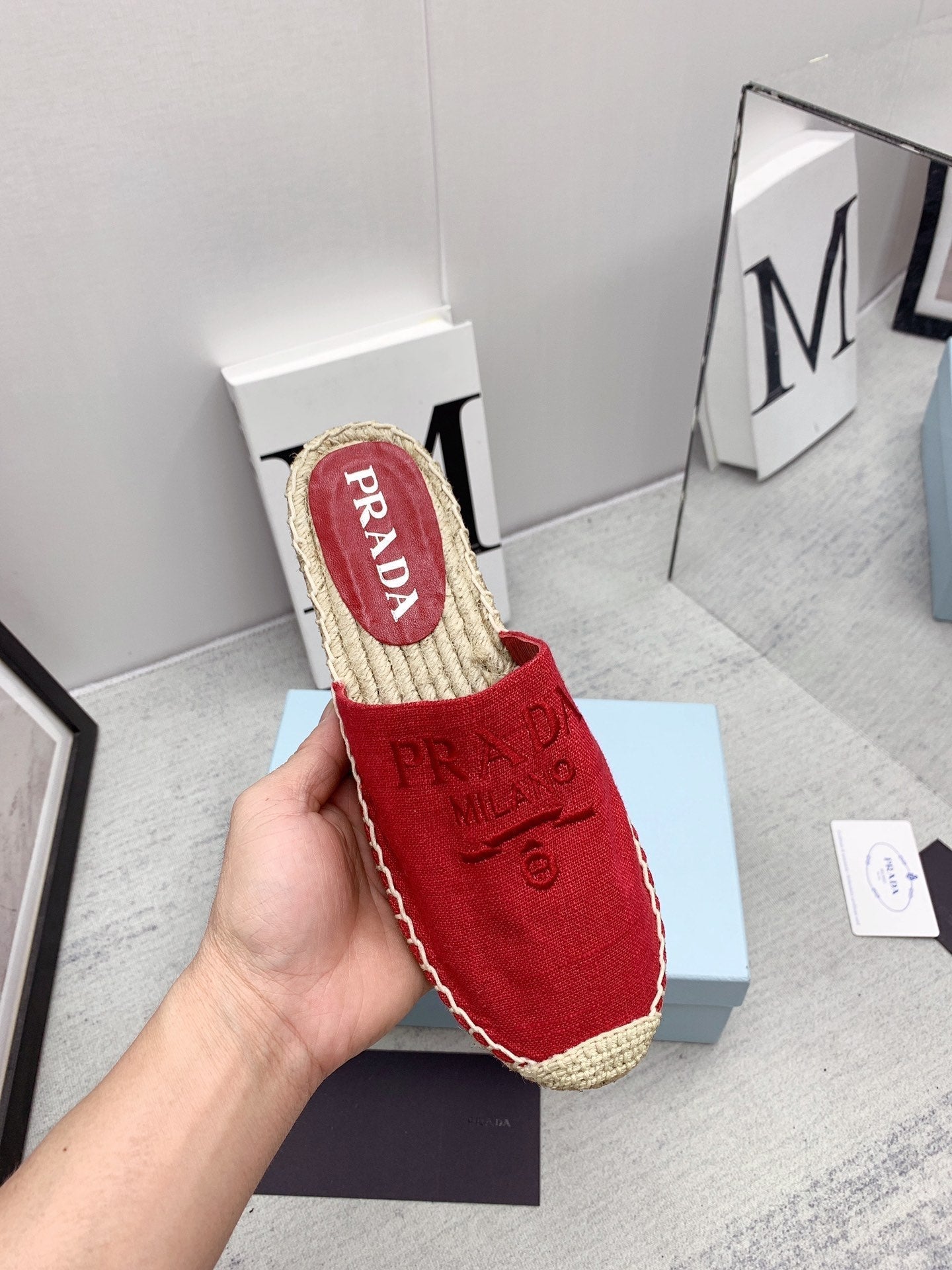 Prada 2026 Mules Canvas Rope Sole 731188