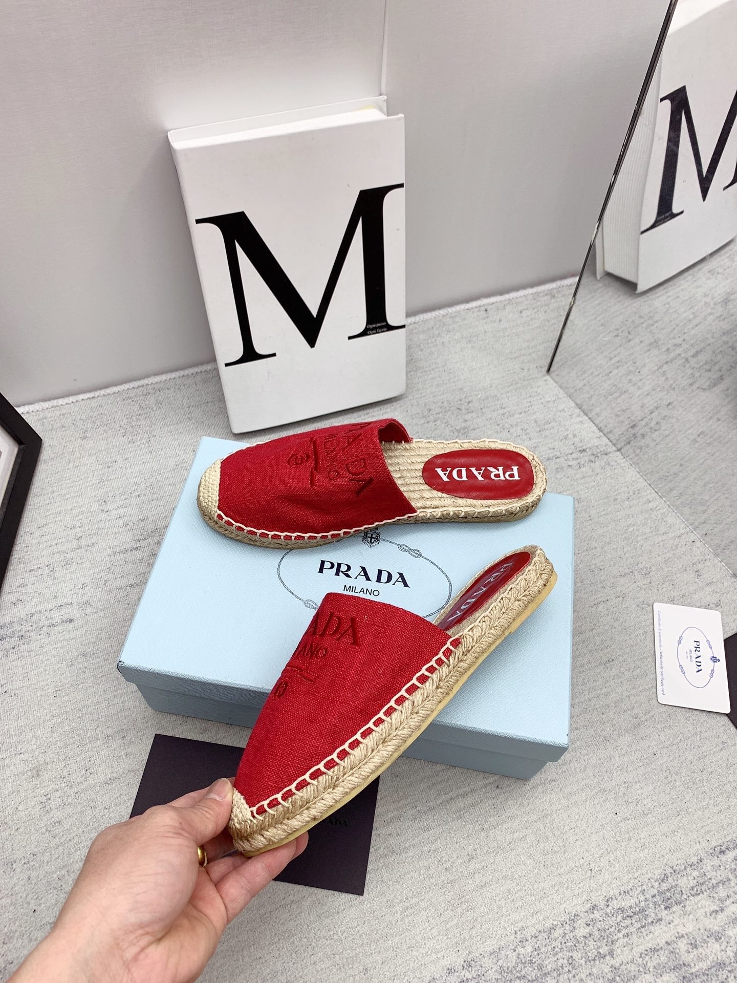 Prada 2026 Mules Canvas Rope Sole 731188