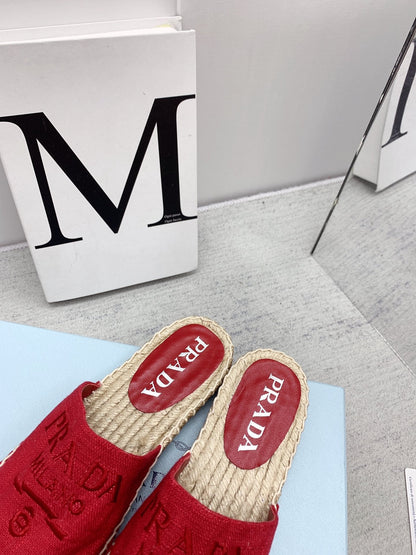 Prada 2026 Mules Canvas Rope Sole 731188