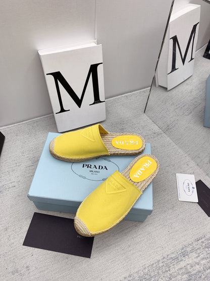 Prada 2026 Slippers Canvas Rope Sole