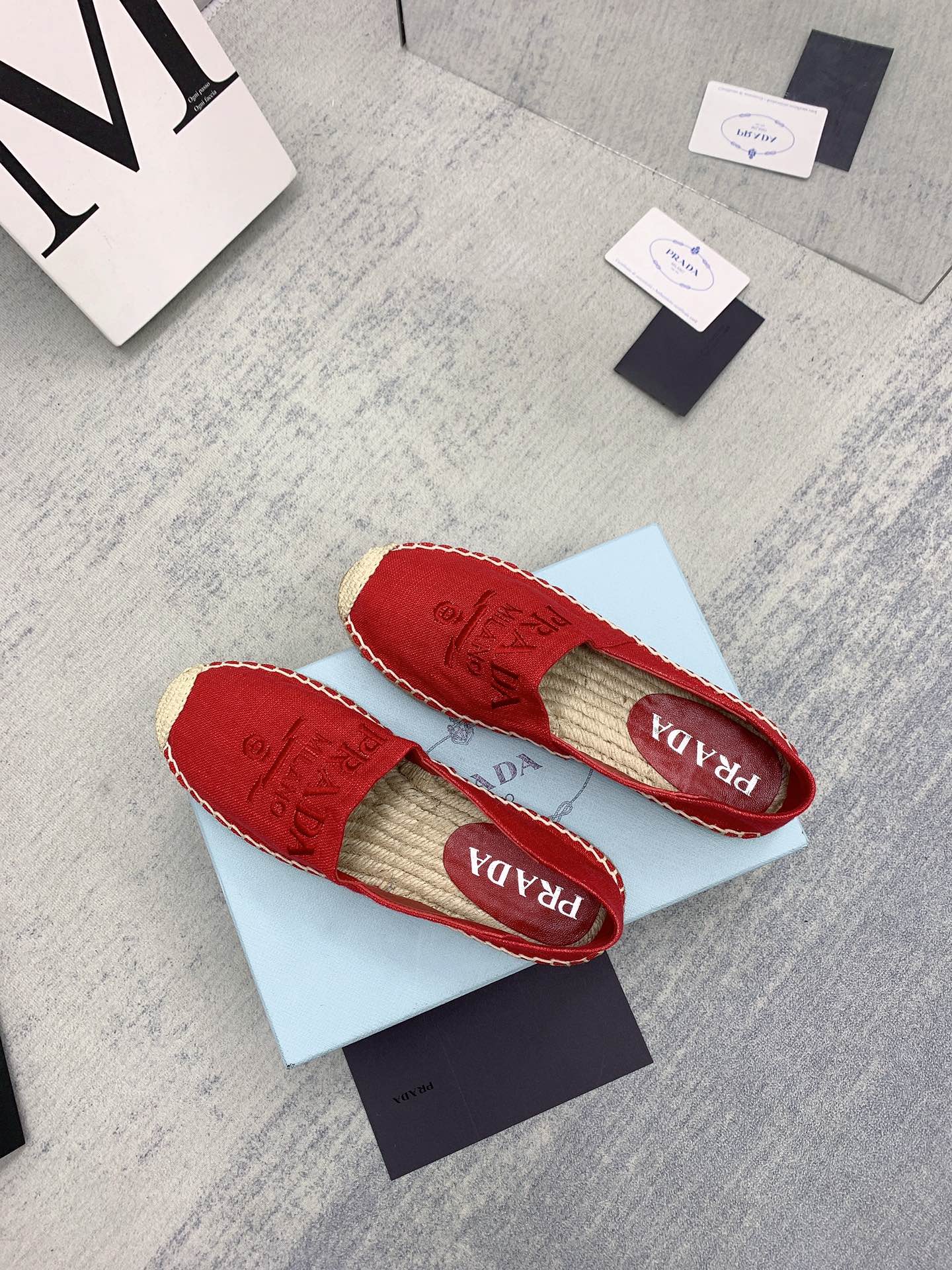 Prada 2026 Loafers Twill Fabric Rope Sole 731193