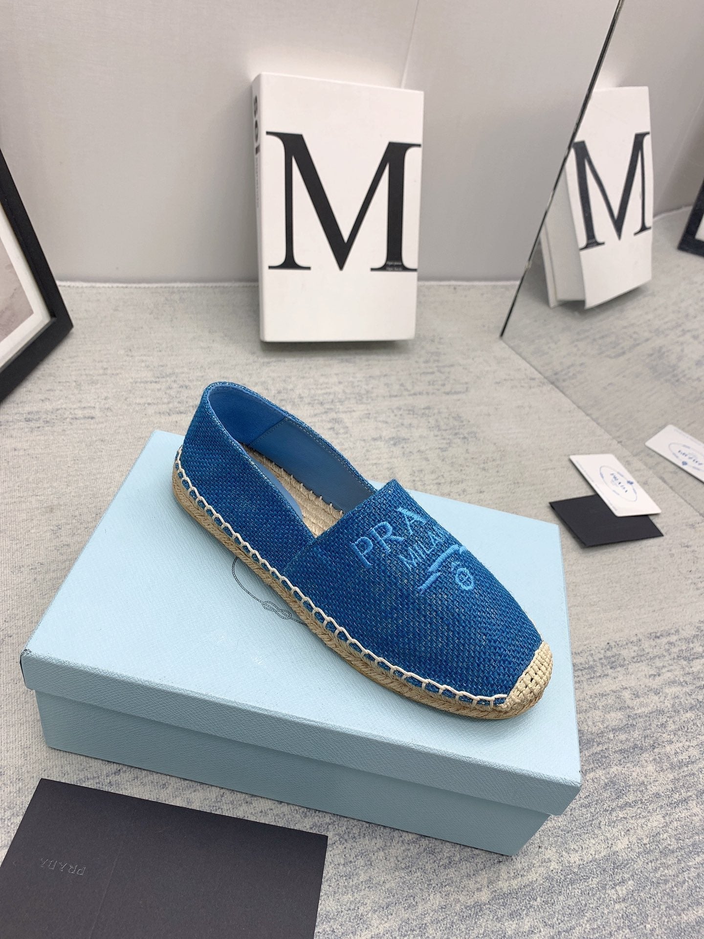 Prada 2026 Loafers Twill Fabric Rope Sole 731193