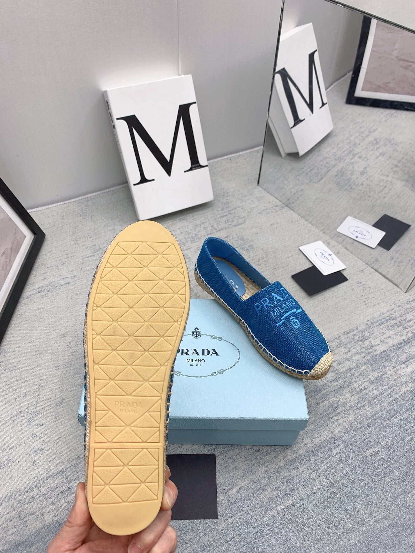 Prada 2026 Loafers Twill Fabric Rope Sole 731193