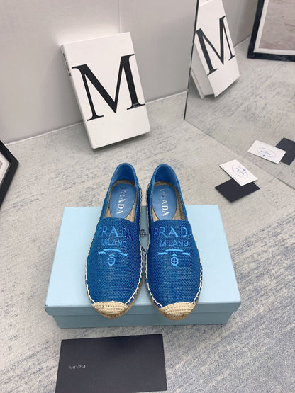 Prada 2026 Loafers Twill Fabric Rope Sole 731193