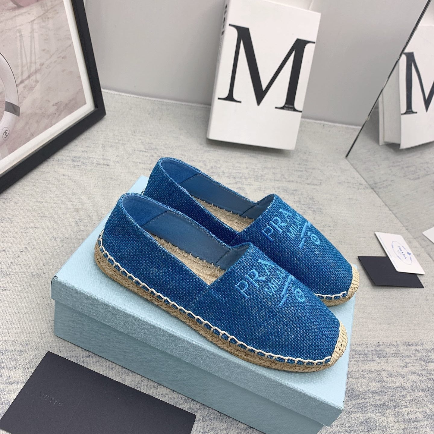 Prada 2026 Loafers Twill Fabric Rope Sole 731193