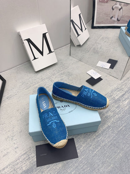 Prada 2026 Loafers Twill Fabric Rope Sole 731193