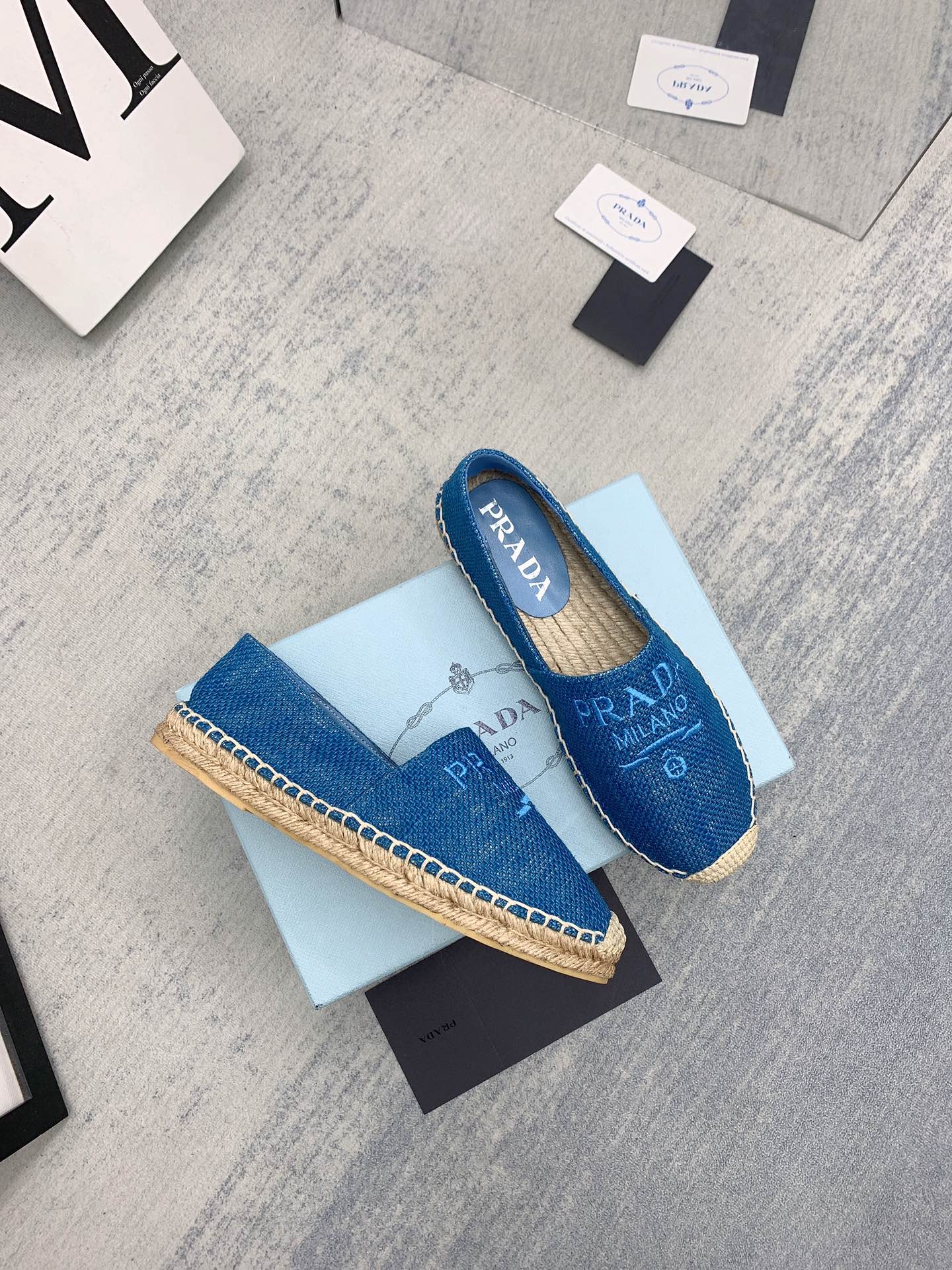Prada 2026 Loafers Twill Fabric Rope Sole 731193