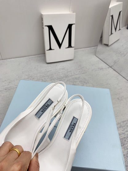 Prada 2026 Mary Jane Sandals 55 White Silver Sheepskin 731165