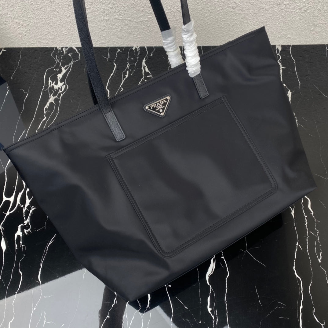 Prada 2026 Tote Bag 35cm Navy Re-Nylon
