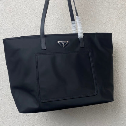 Prada 2026 Tote Bag 35cm Navy Re-Nylon