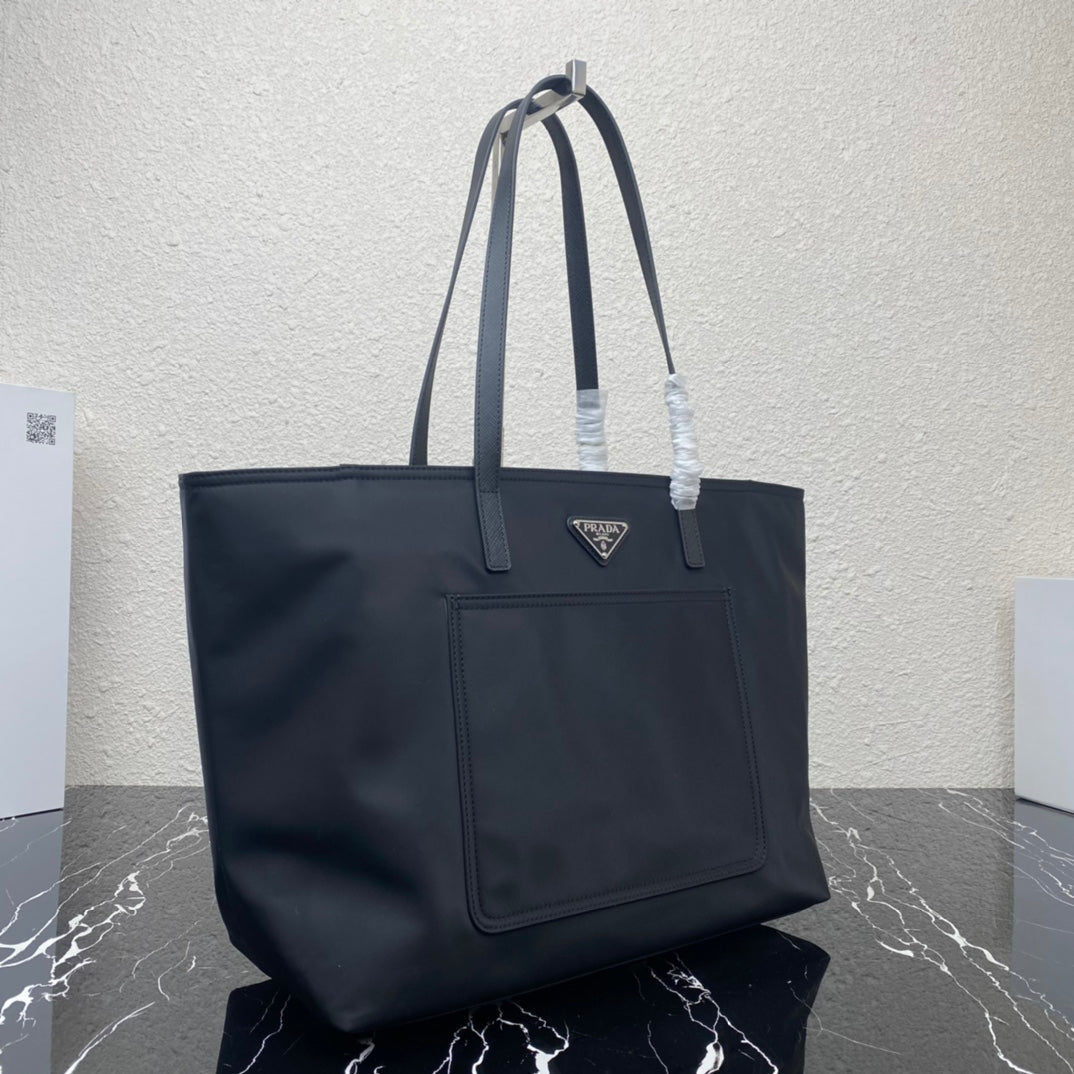 Prada 2026 Tote Bag 35cm Navy Re-Nylon