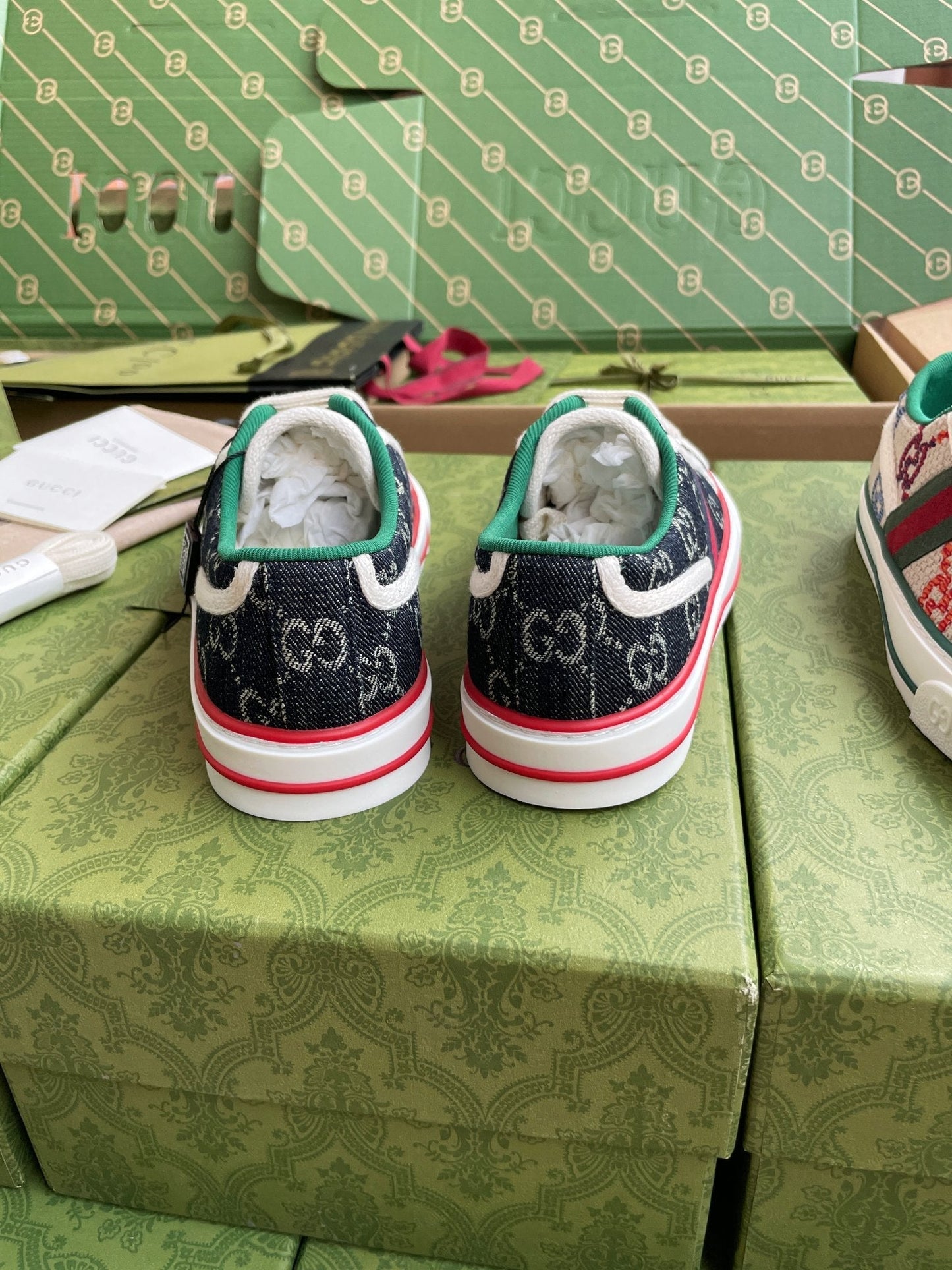 GG 26 Platform Sneaker Dark Blue Monogram Denim 632828