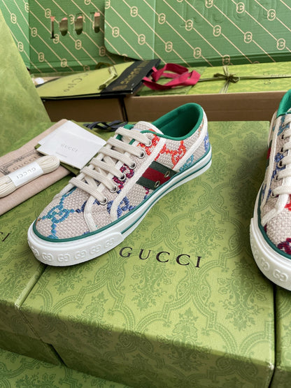 GG 26 Platform Sneaker Light Beige Multicolor Monogram Canvas 632830