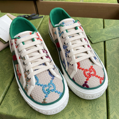 GG 26 Platform Sneaker Light Beige Multicolor Monogram Canvas 632830