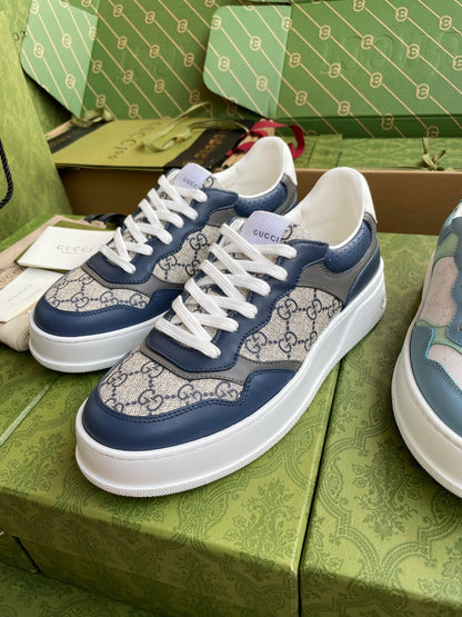 GG 26 Sneaker Blue Gray Canvas Calfskin 632892