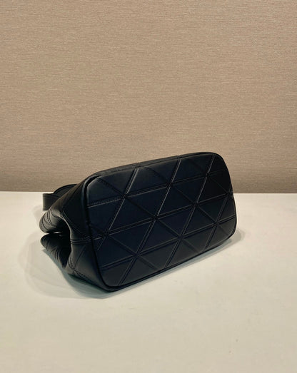 Prada 2026 Quilted Symbole Tote Bag Black Calfskin