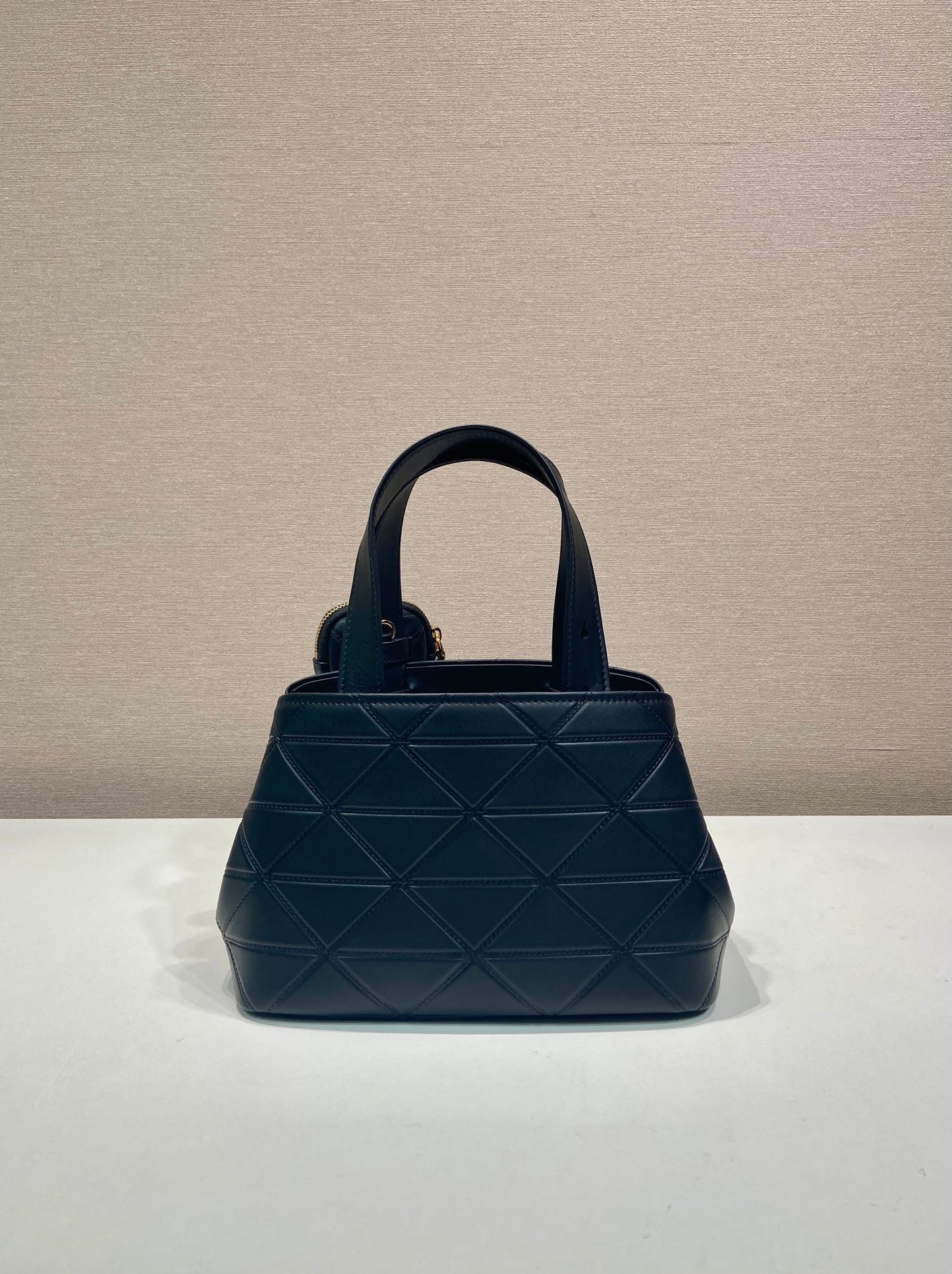 Prada 2026 Quilted Symbole Tote Bag Black Calfskin
