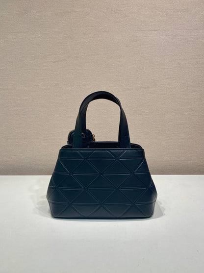 Prada 2026 Quilted Symbole Tote Bag Black Calfskin