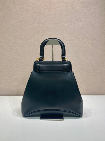 Prada 2026 Etude Tote Bag 31cm Black Calfskin 345464