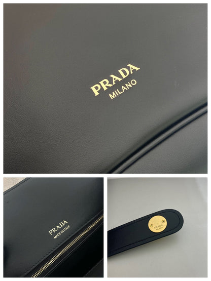 Prada 2026 Etude Tote Bag 31cm Black Calfskin 345464