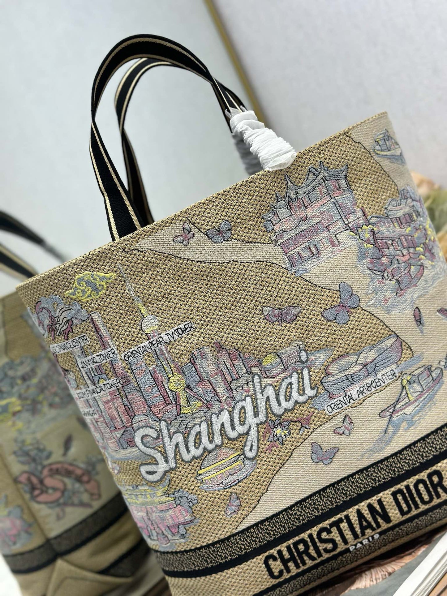 Dior 2026 City Postcard Resort Style Handbag "Shanghai Exclusive" Canvas 288600