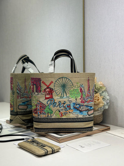 Dior 2026 City Postcard Resort Style Handbag "Paris Exclusive" Canvas 288604