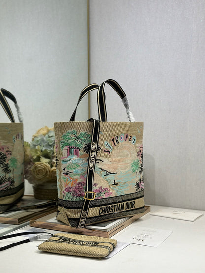 Dior 2026 City Postcard Resort Style Handbag "Saint-Tropez Limited Edition" Canvas 288606