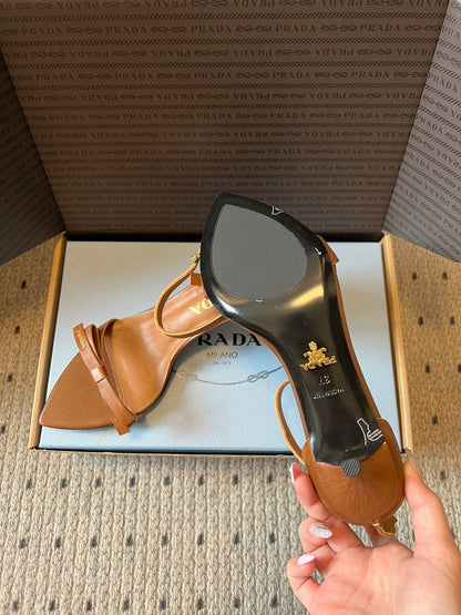 PRA 26S High-Heeled Sandals 60 Camel Brown Cowhide 627446
