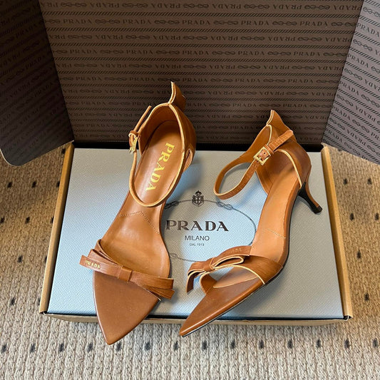 PRA 26S High-Heeled Sandals 60 Camel Brown Cowhide 627446