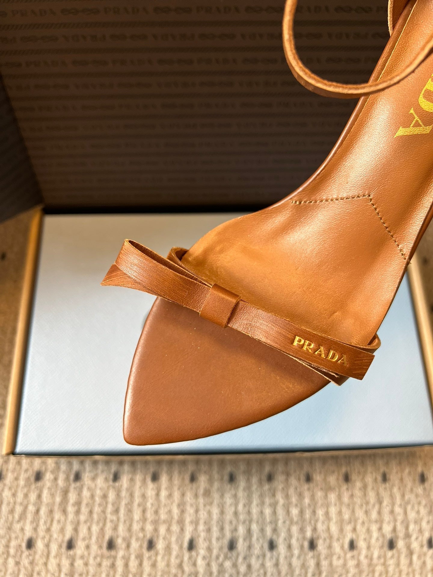 PRA 26S High-Heeled Sandals 60 Camel Brown Cowhide 627446