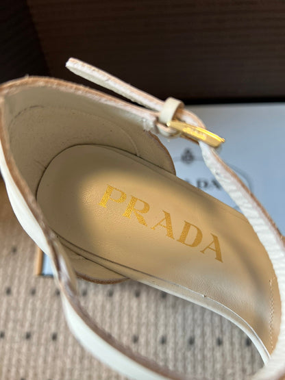 PRA 26S High-Heeled Sandals 60 White Cowhide 627447