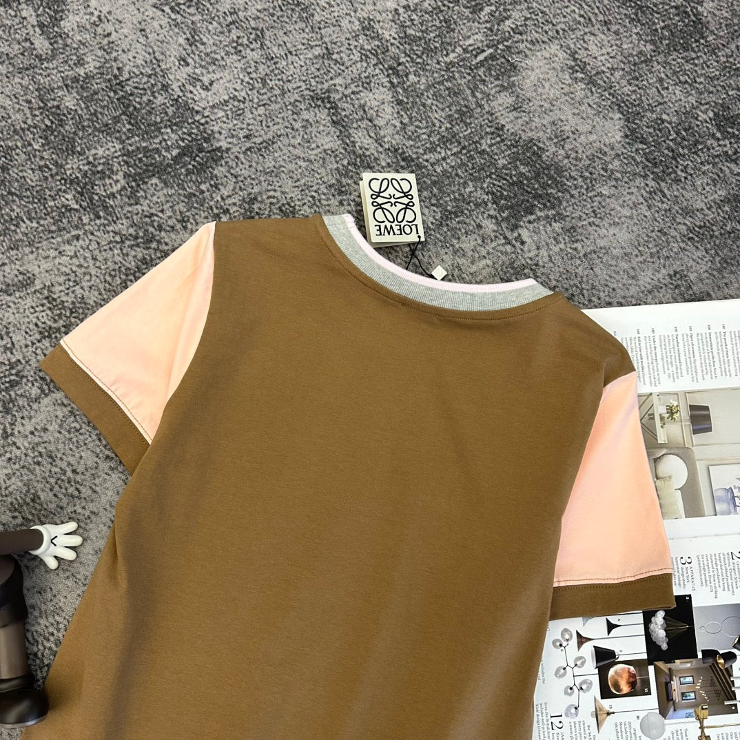 Loewe SS26 Short-Sleeve T-Shirt Brown Caramel Cotton 350723