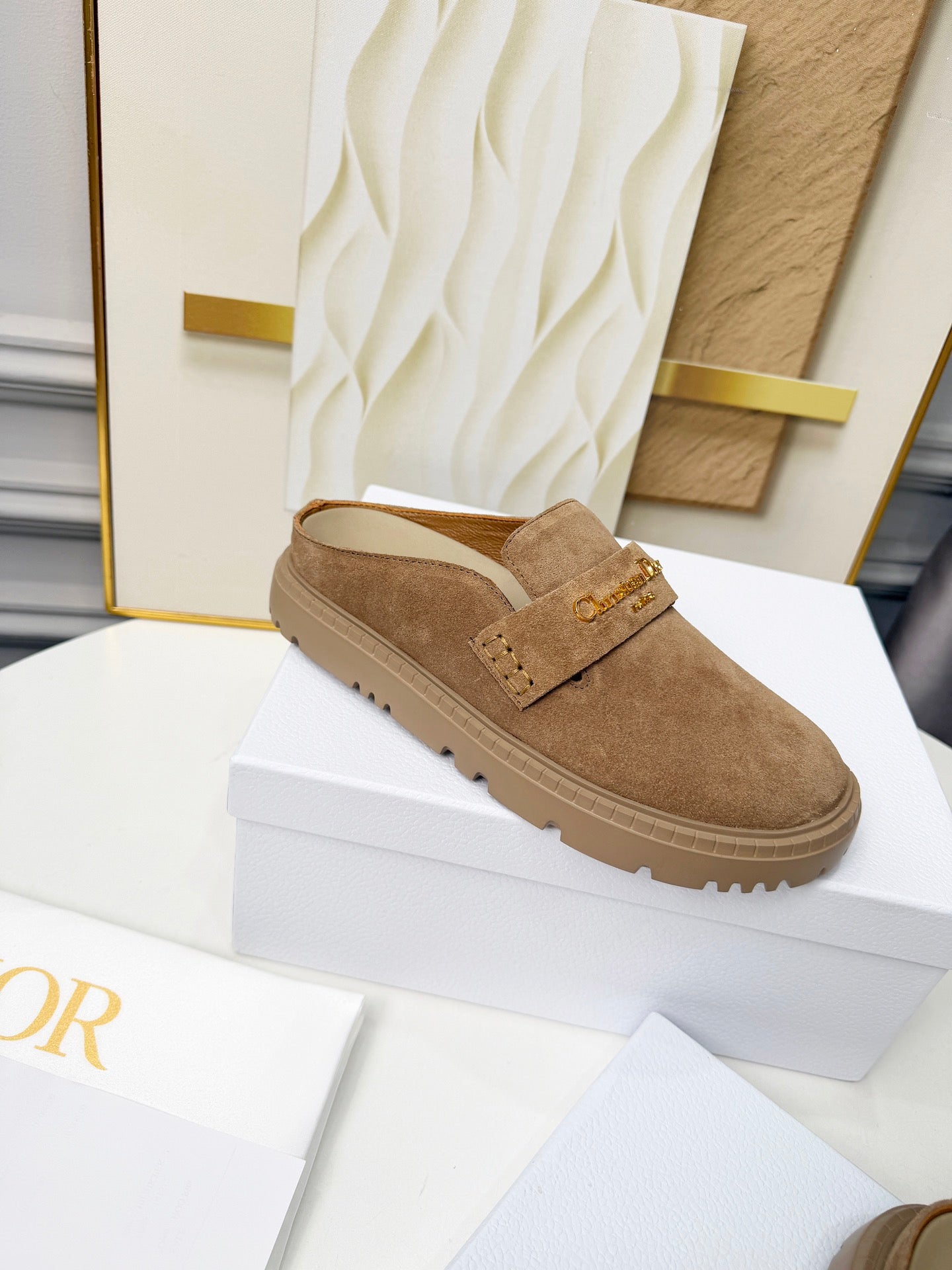 Dior 2026 Mule Light Brown Suede Cowhide 717873