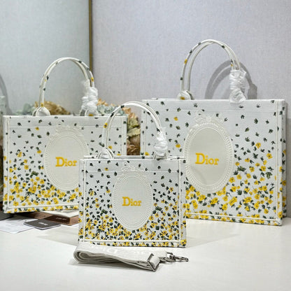 Dior 2026 Book Tote Bag With Buttercup Dior Embroidery Canvas