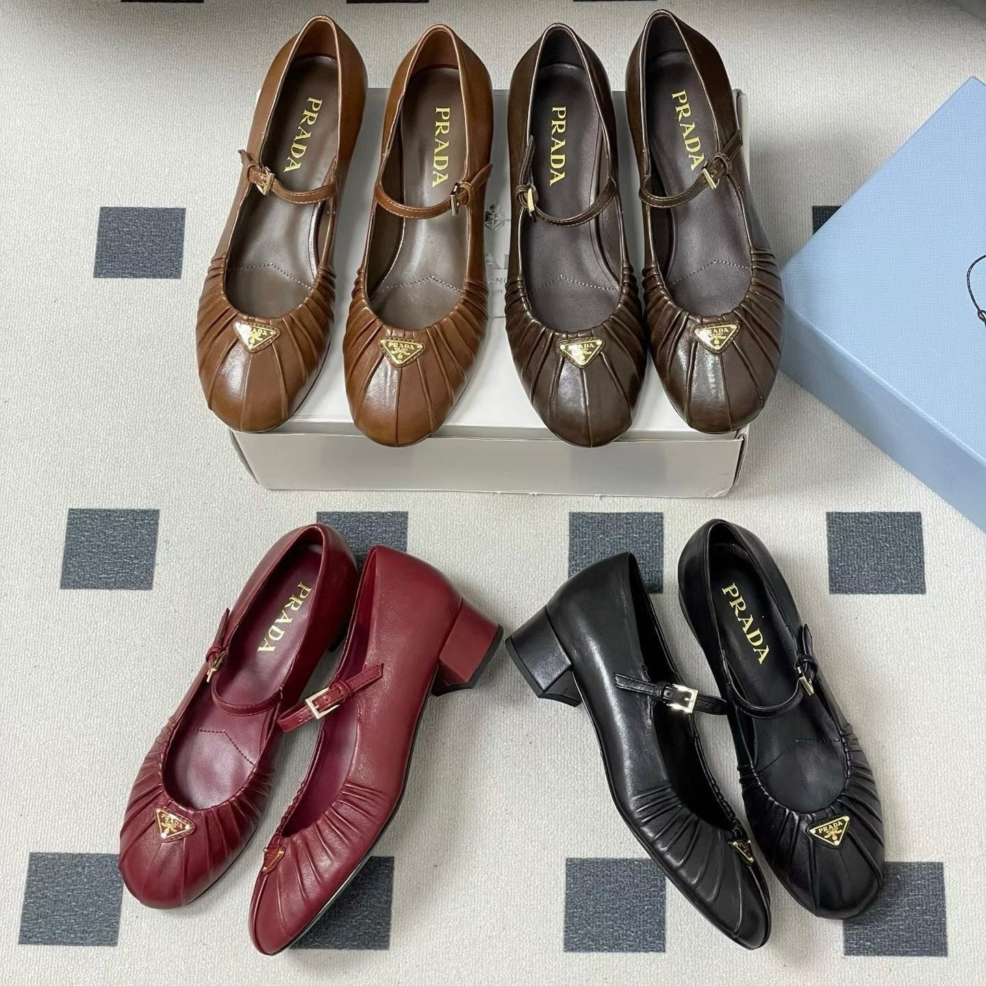 Prada 2026 Heel Ballet Shoe 40mm Sheepskin 715598