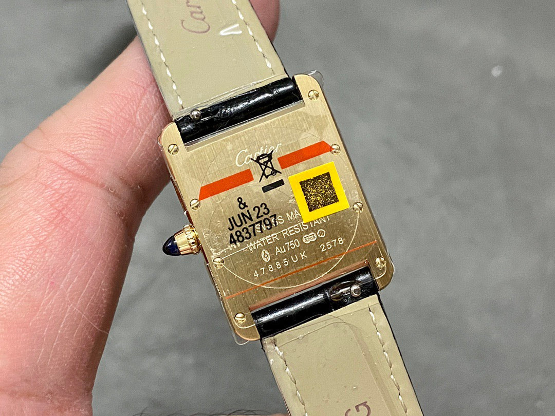 Cartier Tank Louis Black Lacquer Dial Yellow Gold