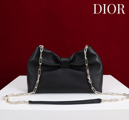 Dior 2026 Bow Bag 27cm Black Lambskin