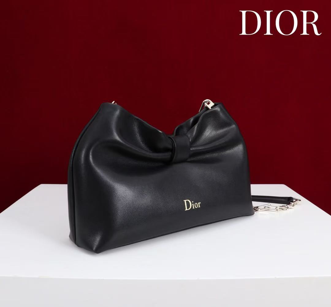Dior 2026 Bow Bag 27cm Black Lambskin