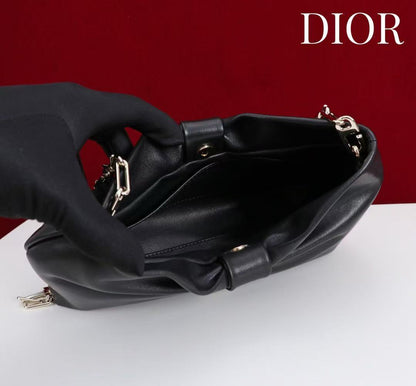 Dior 2026 Bow Bag 27cm Black Lambskin
