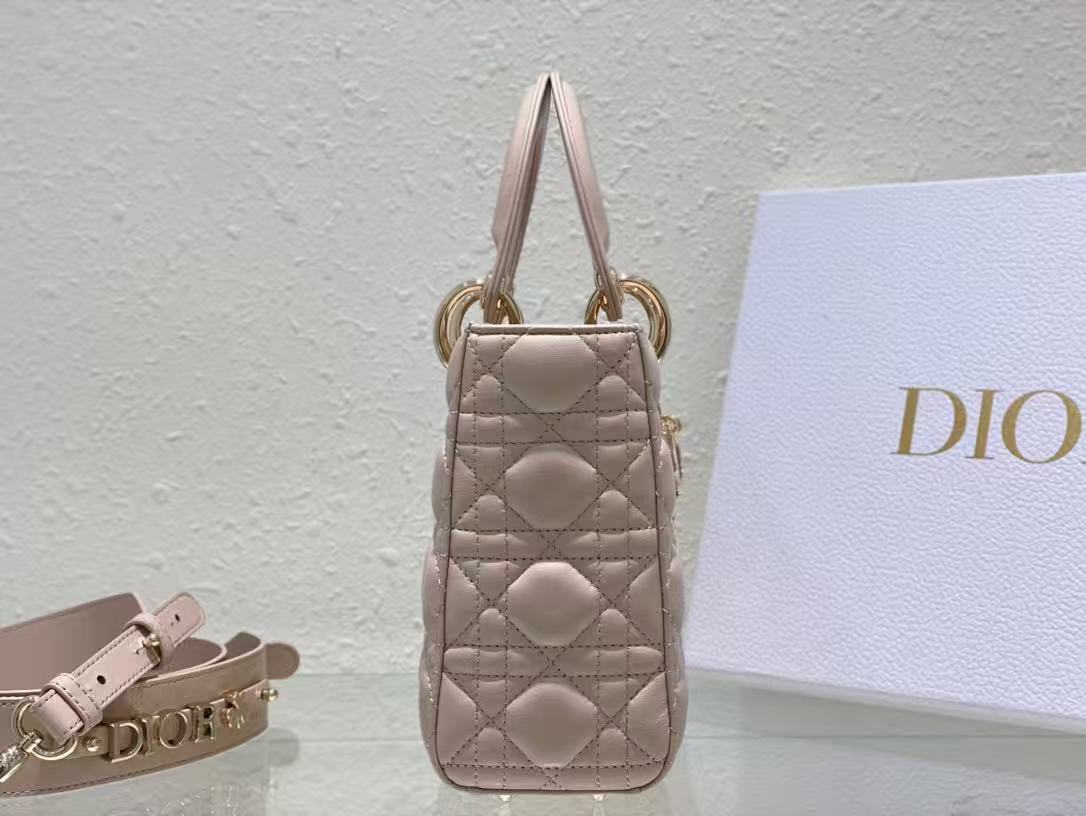 Dior 2026 Lady Dior My ABCDior Bag 20cm Pastel Pink Lambskin