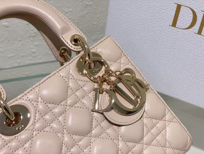 Dior 2026 Lady Dior My ABCDior Bag 20cm Pastel Pink Lambskin